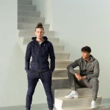 8. Paulo Vici - Model - Sweatvest & Pants (logo) - Navy Blue & Grey