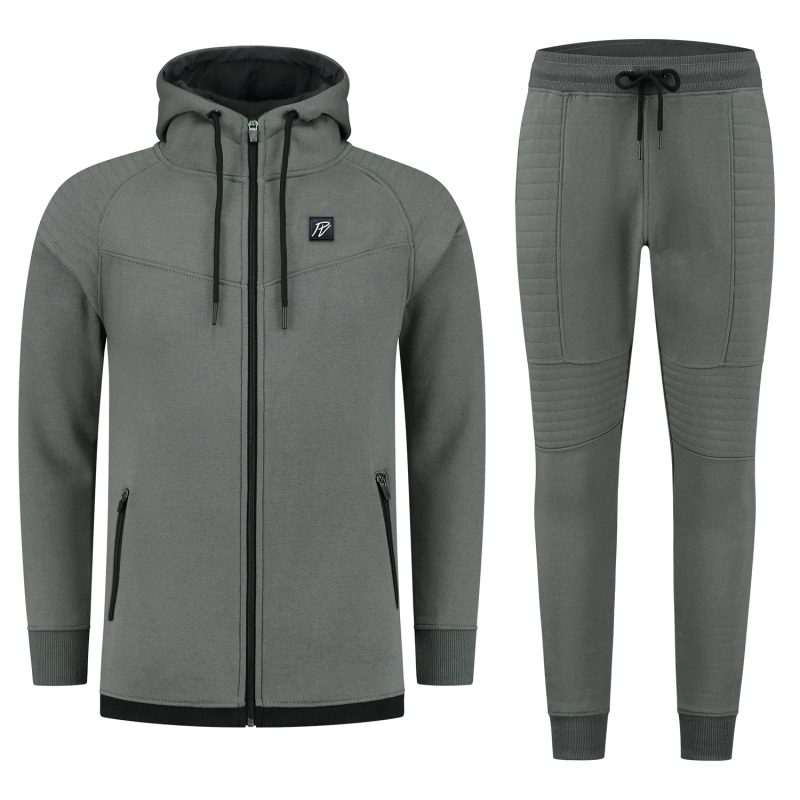 8. Sweatvest & Joggingbroek - Grijs - Front